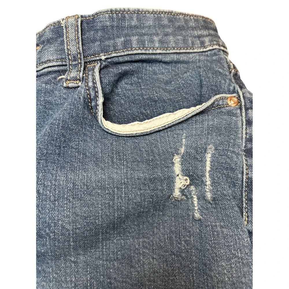 Lee Mens Straight Leg Distressed Medium Wash Blue‎ Denim Jeans 31x27.5